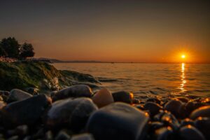 Západ slunce nad Bodamským jezerem